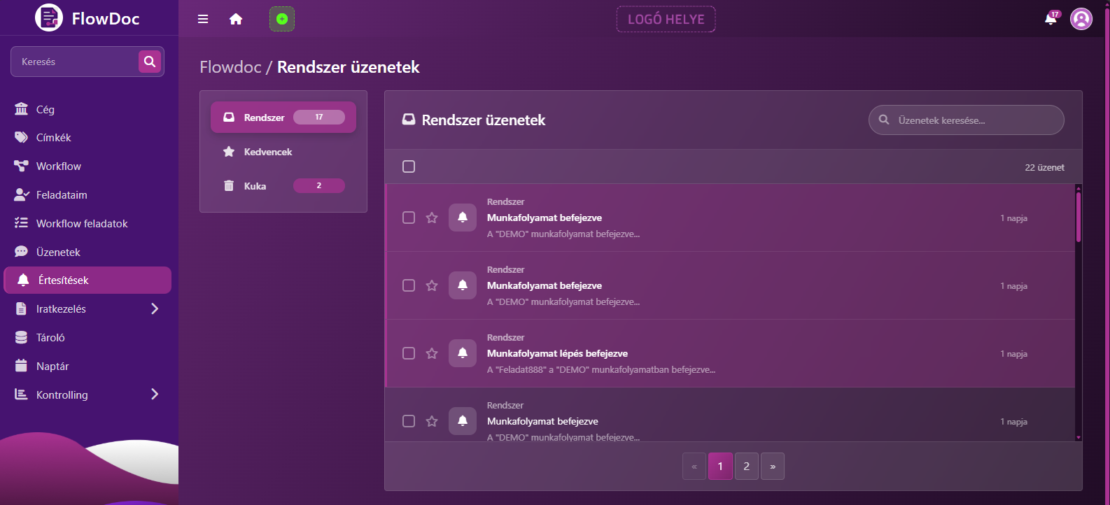 FlowDoc notifications